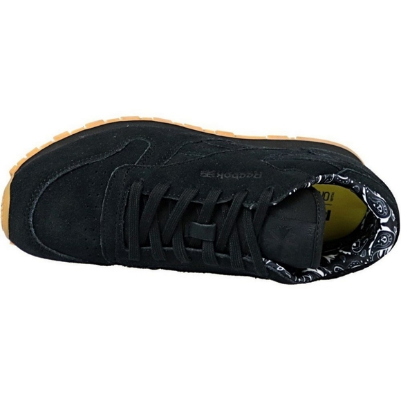 🆕 Reebok | Classic Black Suede Ortholite Big Kids Sneakers Size 2.5 & 3 Youth - Picture 4 of 11